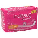 INDASEC Discreet compresas de incontinencia maxi bolsa 15 uds