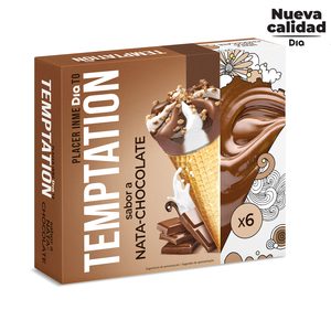 DIA TEMPTATION helado cono sabor nata y chocolate caja 6 uds 408 gr