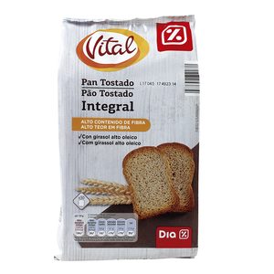 DIA VITAL pan tostado integral paquete 270 gr
