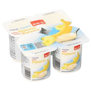 DIA yogur plátano pack 4 unidades 125 g