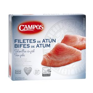 CAMPOS filetes de atún sin piel caja 225 gr