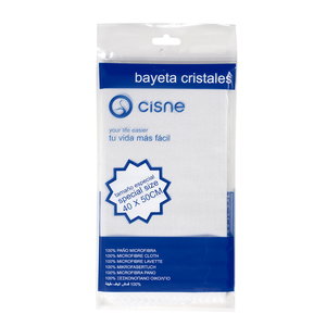 CISNE bayeta microfibra especial cristales tamaño 40 x 50 cm bolsa 1 ud