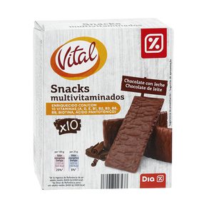 DIA VITAL snack bañado en chocolate con leche multivitaminado caja 200 gr 