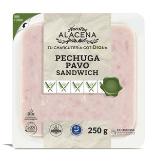 DIA NUESTRA ALACENA pechuga de pavo sandwich envase 250 gr