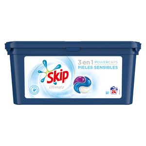 SKIP Ultimate detergente máquina doble acción en cápsulas 24 uds