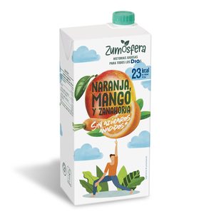 DIA ZUMOSFERA zumo de naranja, mango y zanahoria sin azúcares añadidos envase 1 lt