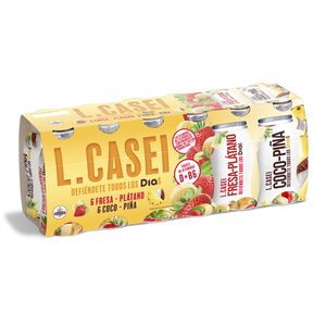 DIA L-CASEI yogur líquido fresa-plátano/coco-piña pack 12 unidades 100 gr