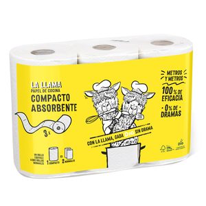 DIA LA LLAMA papel de cocina compacto 2 capas paquete 3 uds