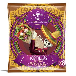 DIA AL PUNTO tortilla integral bolsa 8 unidades 320 gr