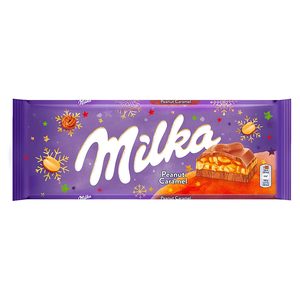 MILKA chocolate relleno de caramelo y cacahuetes tableta 276 gr 