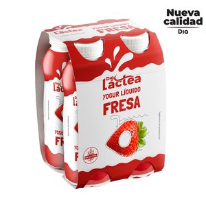 DIA LACTEA yogur líquido de fresa pack 4 unidades 180 gr