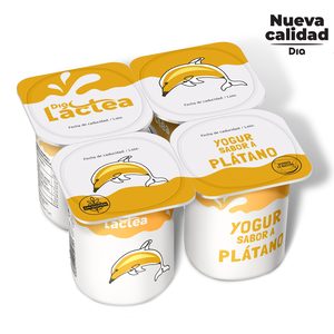 DIA LACTEA yogur sabor plátano pack 4 unidades 125 gr